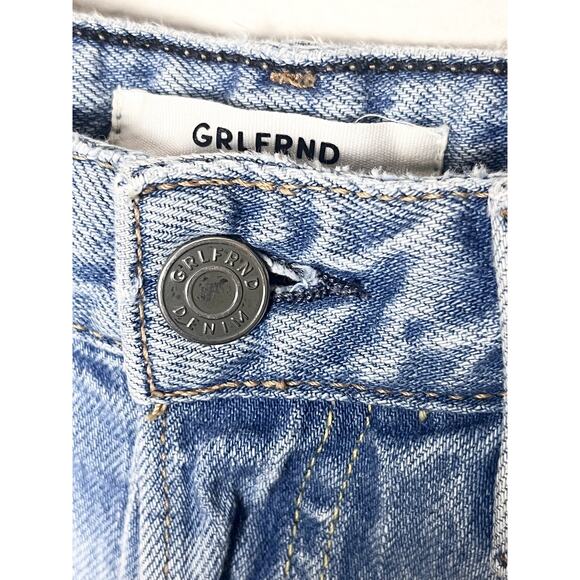 GRLFRND Carla Wide Leg Flare Distressed Jeans Women’s Sz 27 Gonna Fly Now - Picture 5 of 10